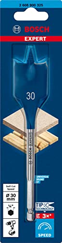 Bosch Professional 1x Mecchie a spada Expert SelfCut Speed (per Legno tenero, Truciolato, Ø 30,00 mm, Lunghezza 152 mm, accessorio Trapano a percussione) - Immagine 1