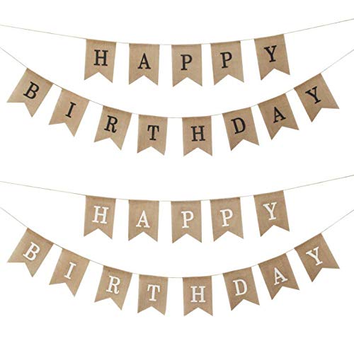 Wimpelkette „Happy Birthday“ Aus Jute – Rustikale Geburtstagsdeko | 3,5 M Lang, Schwarz