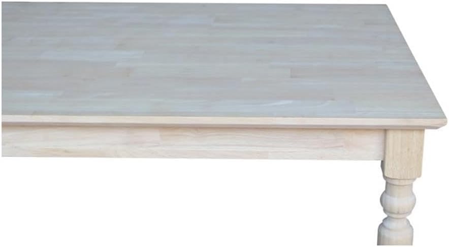 International Concepts Table Top Solid with Wood Counter Height Turned Legs, 30 by 48-Inch, Unfinished