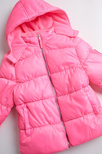Pink Platinum Girl's Winter Coat - Cheetah Fleece Lined Quilted Puffer Jacket (Size: 4-16), Size 14-16, Cotton Candy Pink #TOP3
