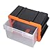 AILOOCEDI 1PCS Electronic Component Storage Drawer, Plastic Drawer Storage Cabinet, Tool Bits Organizer A1 for Crafts Fishing Gear,Black Orange