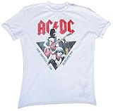 Amplified AC DC ACDC Europe 84 The Switch is One 1984 Tour Vintage T-shirt pour homme Blanc - Blanc - L