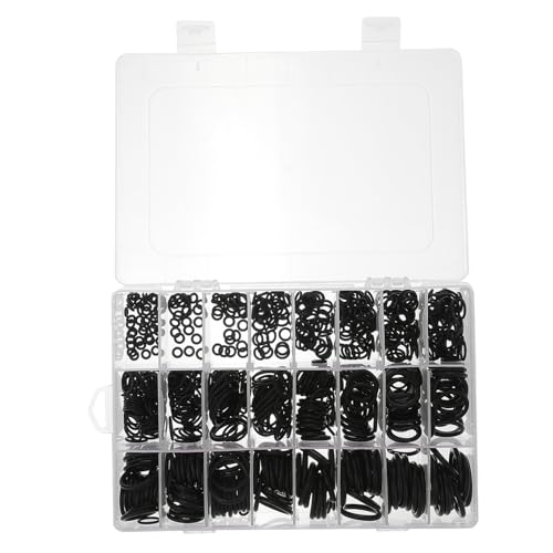 NULYLU 740個 耐熱高弾性ラバーリング 自動車エアコン密封リング 耐摩耗性ゴムシールリング 収納ボックス付き 家用および車両用多目的