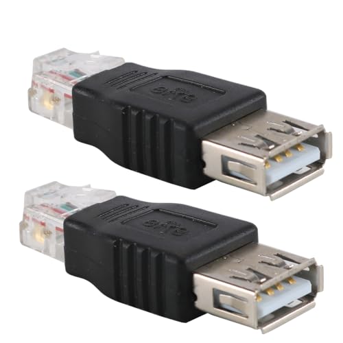 Gorise 2 adaptadores de línea telefónica RJ11 a USB, conector RJ11 6P4C macho a USB A hembra, conector de prueba de interfaz telefónica de 4 pines.