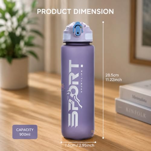 Image of Koochie-Koo Plastic Leak Proof Sports Bottle for Gym, Office, Water Bottle for Kids and Adults, 1000 ml, 6+Years (Pack of 1, Assorted)