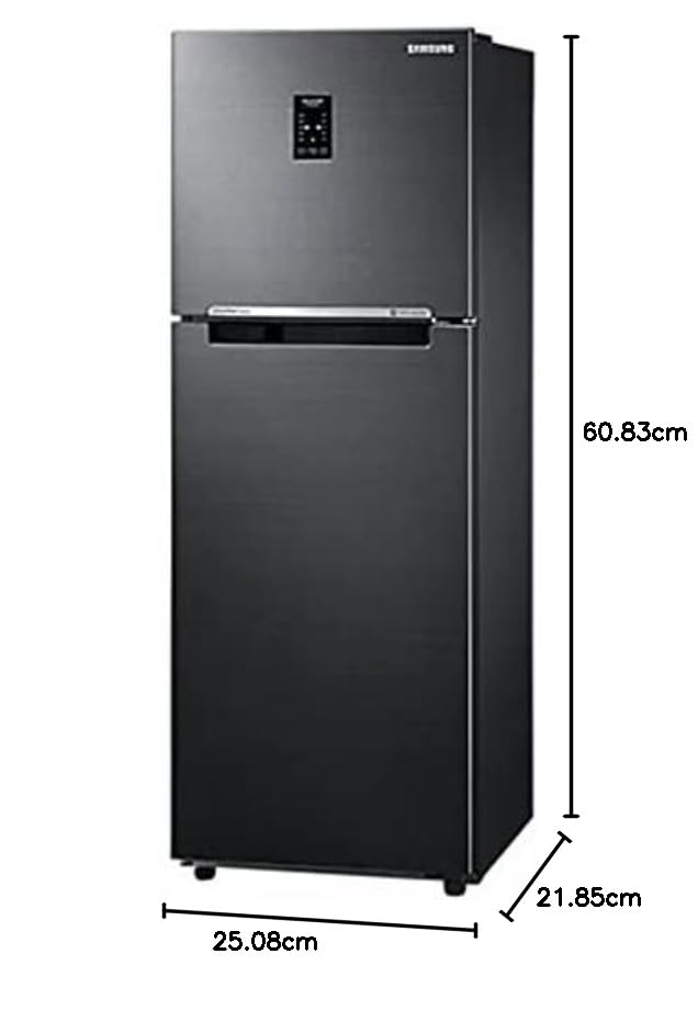 Image of Samsung 253 L 3 Star Inverter Frost Free Double Door Refrigerator Appliance (RT28A3743BX /HL, Luxe Black, Convertible, 2022 Model)