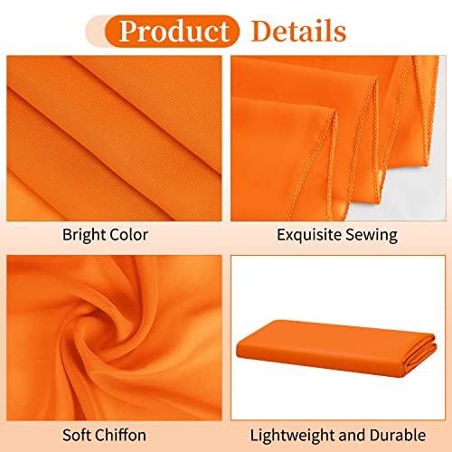 12Pcs Orange Chiffon Table Runners 10Ft Sheer Wedding Table Runners, 12X120 Inch Gauze Table Runners, Romantic Tulle Table Runners For Romantic Bridal Shower, Baby Shower, Outdoor Decoration #TOP2
