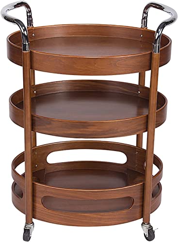 PLMNBQWE Carrito de Servicio de Bar para Hotel, Restaurante de Lujo, Servicio de Comida, Cocina al Aire Libre, Bebidas, Catering, té, Carrito pequeño con Ruedas, botellero de 3 Niveles, Multiusos