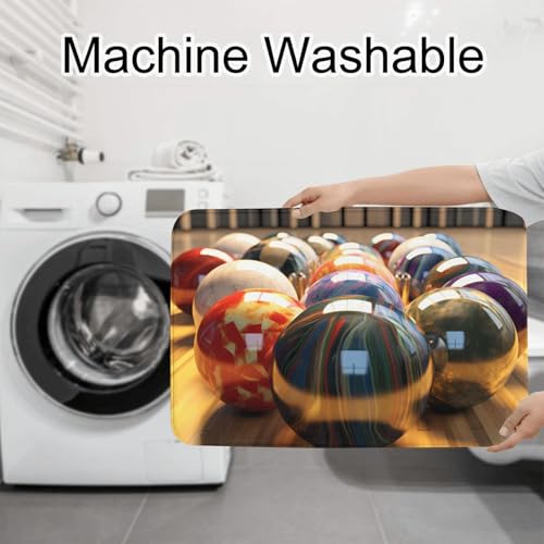 Tapis de salle de bain bowling lot de 3 antidérapants pour WC et coiffeuse - 8