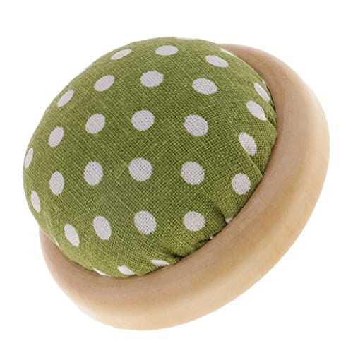 P Prettyia Nadelkissen Pin Kissen mit Holzteller Nähnadeln - Handarbeit Kissen - Grün
