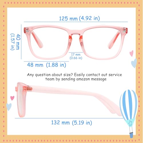 Image of KUGUAOK 3 Pack Kids Blue Light Blocking Glasses, Boys Girls Computer Gaming TV Glasses, Lightweight Eyeglasses Frame (Age 4 to 12)