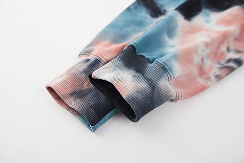 Image of KLIEGOU Mens Tie-Dye Pullover Hooded Sweatshirt