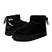 Juicy Couture Girls Slip On Winter Boots Warm Microsuede Insulated Fashion Ankle Booties Outdoor Snow Boot-Olden-Black-Size 1