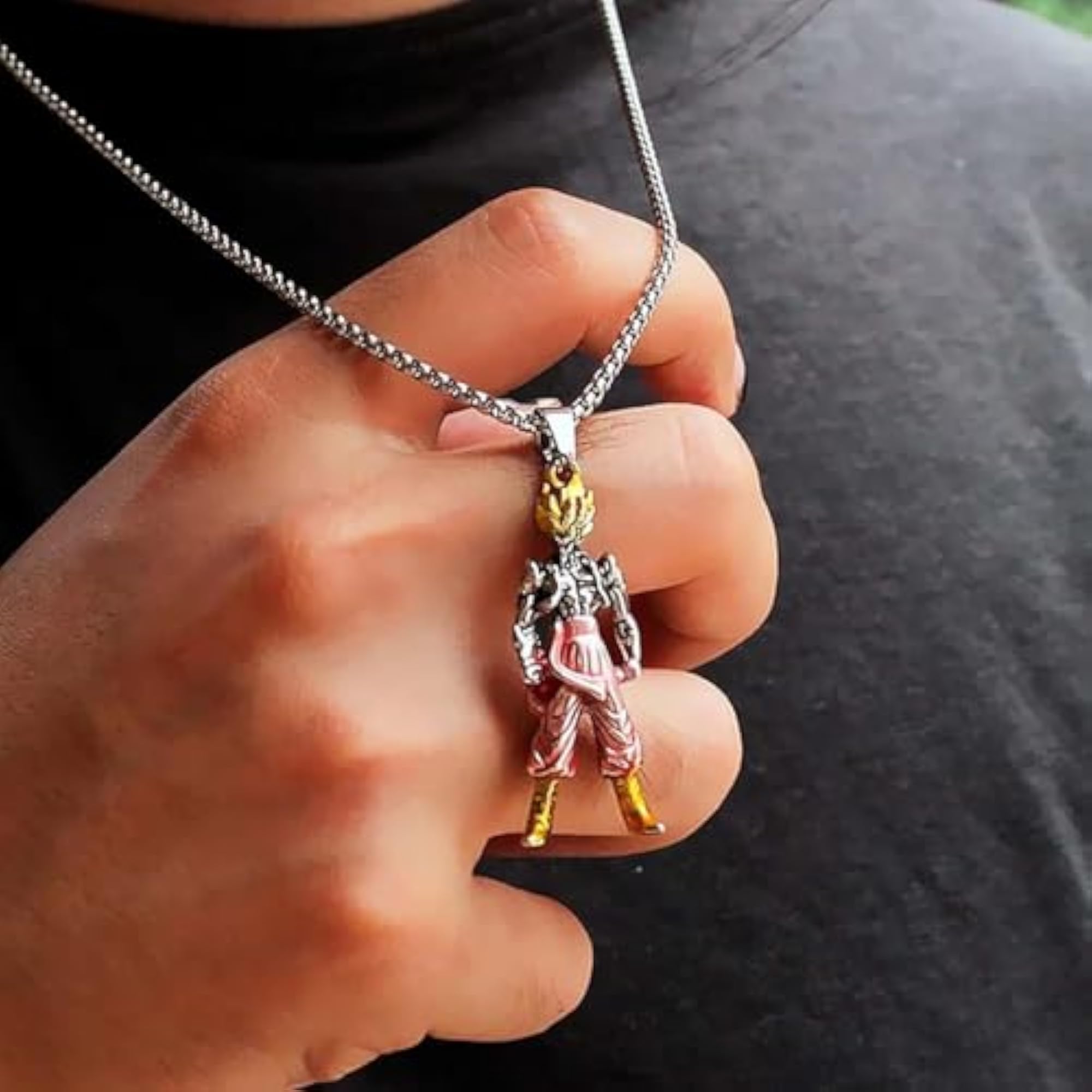 Men's Anime Super Saiyan Pendant Locket Necklace, Stylish Gift