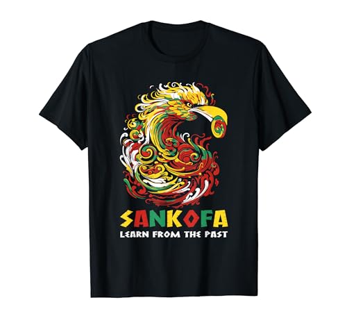 sankofa lernen aus der vergangenheit adinkra pan african farben t-shirt