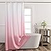 YI & ZE Ombre Pink Shower Curtain Sets for Bathroom Accessories Fabric Polyester Waterproof Modern Shower Curtain Liner with 12 Hooks W72xL72