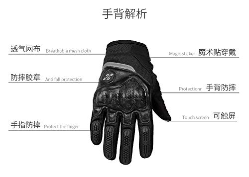 Gants de moto tactiles BaronHong noirs en taille L pour homme et femme - 4