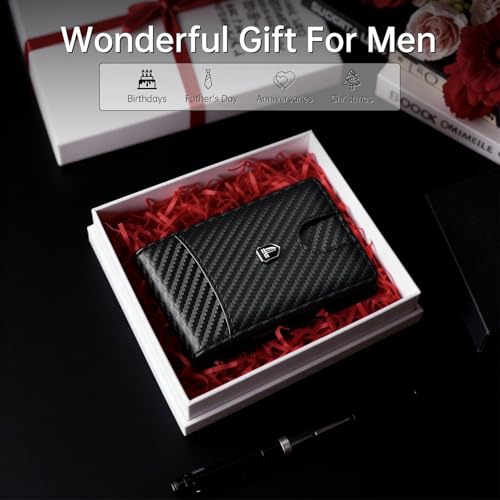 Image of Gostwo Slim Wallet for Men Minimalist Wallet Leather ID Window Card Case with Money Clip
