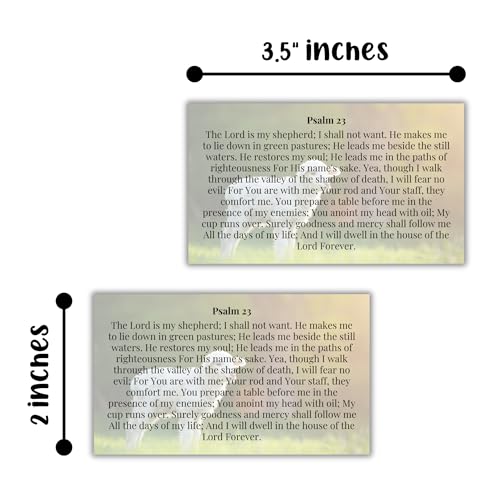 Psalms 23 Bible Verse Wallet Card | 30pk 2x3.5” Jewelry I Am Not Alone Poster Wall Art Bracelet Driving Keychain First Time Drivers Angel3