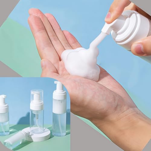 3 Stück 100 ml Leere transparente Kunststoff-Schaumstoff-Pump-Flasche, schäumender Seifenspender, nachfüllbar, Reise-Handseife, schäumend für Seife, Schaum, Handdesinfektionsmittel, Shampoo