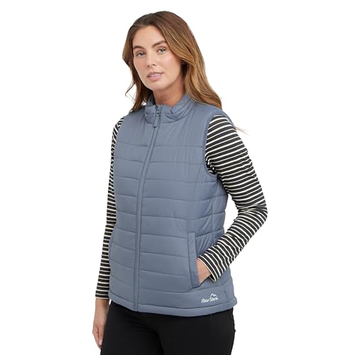 Peter Storm Womens Blisco Gilet with High Collar & Hand Warmer Pockets Insulated Vest Warm Water-repellent (UK Numeric 10 Regular Regular Grey)