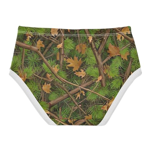 Camouflage Tree Branches Green Toddler Cotton Underwear, Cotton Underwear Girls, 2T–8 Years2