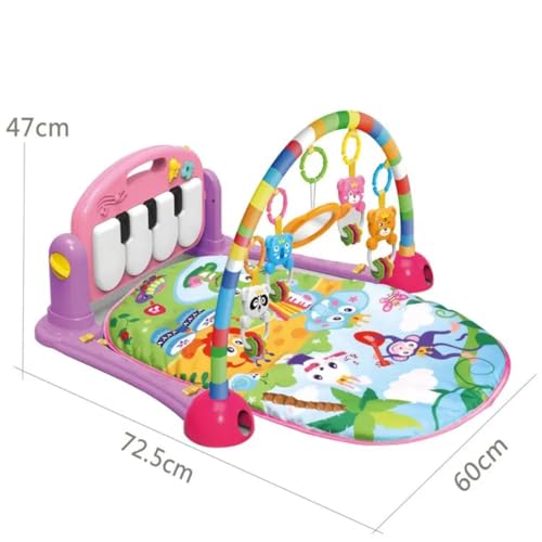 Meero London 666-7C-P New Born Baby Play Mat and Piano Activity Gym for New Born Babies and Toddlers, Discovery Carpet, Music, Rattle, Sound, Fun Animals Suitable from Birth-Pink - Image 2