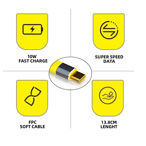 CY Yellow USB 3.1 Type C Male Host to USB3.0 Type AF OTG Flat Slim FPC Data Cable 13cm Compatible with iPhone 15 Laptop Phone - Image 4