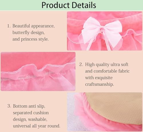 BeLlaq Hundebett flauschig, Katzenbett Donut Kissen, hundebett waschbar, Polsterung in der Mitte herausnehmbar für Kleine und mittlere Haustiere (Rosa)