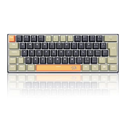 Teclado Gamer Redragon Lakshmi Laranja+ Preto+ Cinza