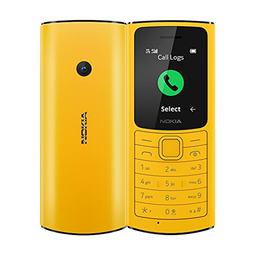 Image of Nokia 110 4G with Volte HD Calls, Up to 32GB External Memory, FM Radio (Wired & Wireless Dual Mode), Games, Torch | Yellow 110 DS-4G