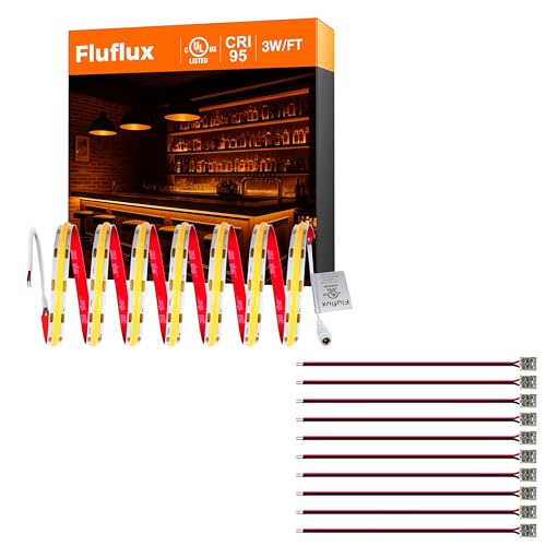 Kit de Tira LED 2400K 32.8FT 24V COB con Conectores 8mm miniatura 1