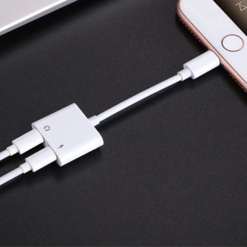 Coverzone Lightning to Lightning Şarj ve Kulaklık Adaptörü Çift Girişli – Aynı Anda Şarj ve Müzik Dinleme – Arama Destekli Ses Dönüştürücü iPhone X 11 12 13 14 Uyumlu iOS 13 ve Üzeri Uyumlu | MH033