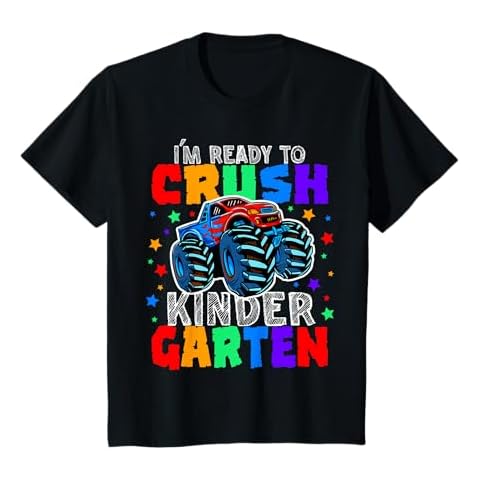 I'm Ready to Crush Kindergarten Monster Truck Boys T-Shirt Cover