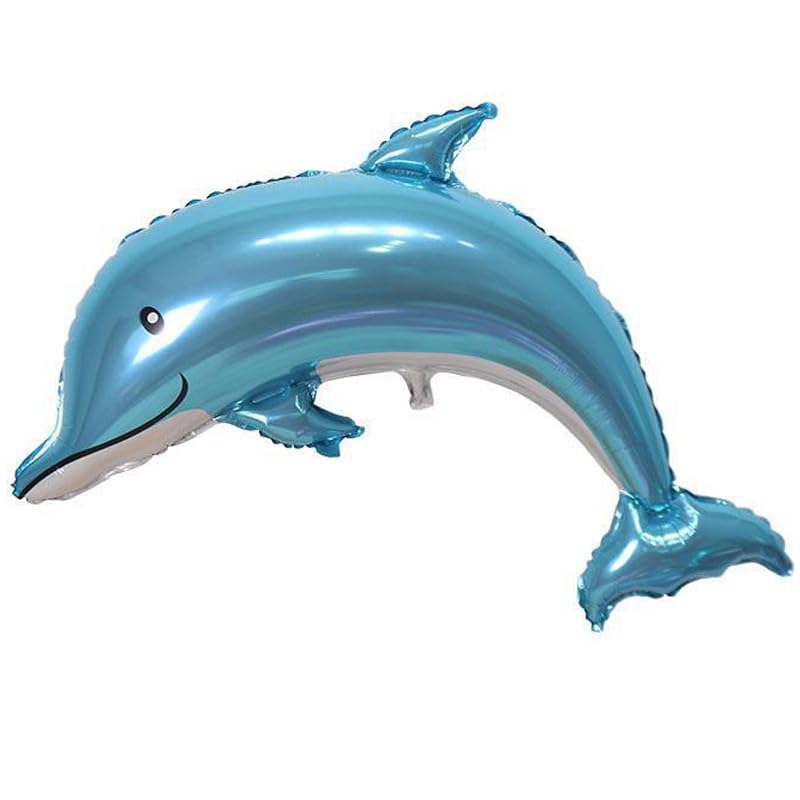 Blue Dolphin Balloons 45 Inch Giant Dolphin Shape Helium Foil Fish Balloons For Ocean Animal Theme Party Child Birthday Baby Shower Wedding Party Office Hotel Event Decorations Supplies