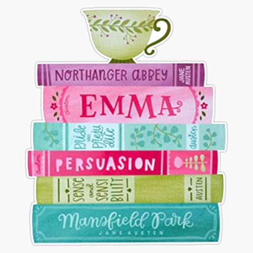 Funny Jane Austen Tea Party Book Club Fans Literary Gifts Bumper Sticker Vinyl Decal 5 inches