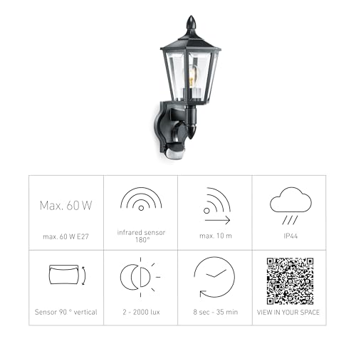 Applique avec détecteur de mouvement 180° Steinel L 15 S noir extérieur - 6