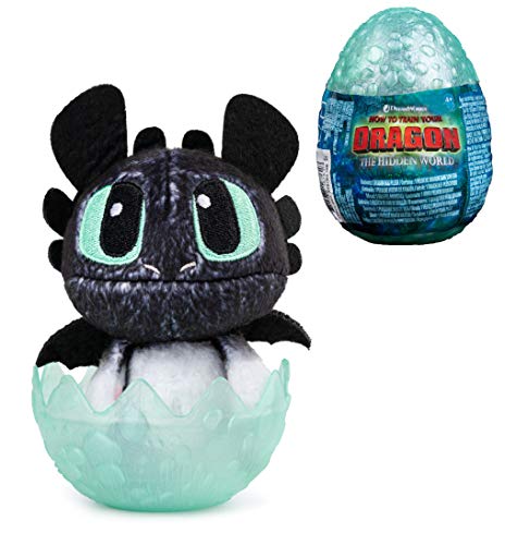 How to Train Your Dragon, Hidden World, Baby Nightlight 3-inch Plush, Cute Collectible Plush Dragon in Egg