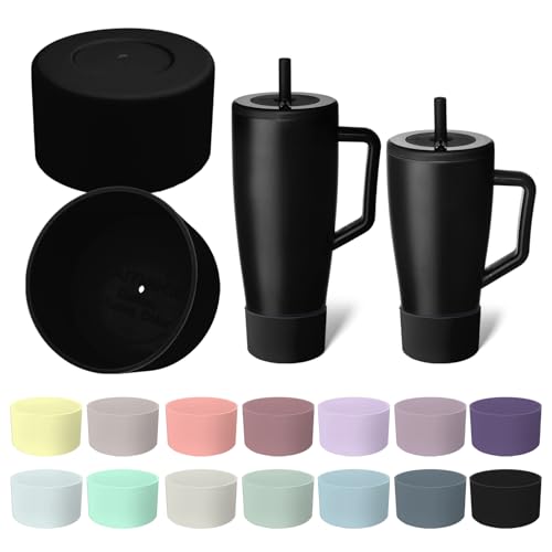 Kaitiaki 2Pcs Silicone Boot Compatible with Brumate Era 40 oz 30 oz Tumbler, Anti-Slip Bottom Sleeve Cover Bumper, Protective Water Bottles Accessories, BPA-Free (Matte Black)