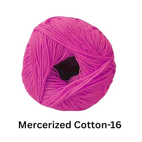 Image of VCR 4 Ply Light Magenta 100% Mercerized Cotton Yarn, 60 Grams Hank, 190 Meters Length, Cotton Combed Ball, Smooth and Glossy Crochet Yarn for Crochet and Knitting, Pack of 1, Suitable for DIY Crafts