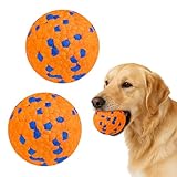 AMFUN 2 Stück Interaktiver Hundeball, Hundespielzeug Ball, Hundeball Unzerstörbar, für Aggressive Kauer, Hunde Ball für Kleine Hunde, Mittelgroße, Große, und Welpen