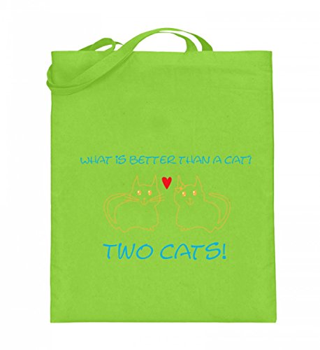 Sac pour amoureux des chats en jute grand format citron vert