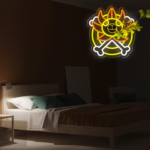 Image of Balanar Anime Neon Sign for Wall Decor,LED Pirate Ship Neon Lights for Game room、Man Cave,Birthday、Christmas Gifts for Boys12.9 * 12.2 Inch