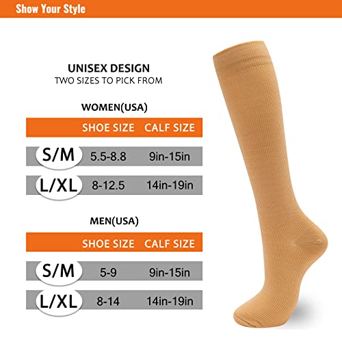 Image of fenglaoda Compression Socks for Women Men 3 Pairs Graduated Compression Support Circulation Socks for Nurses