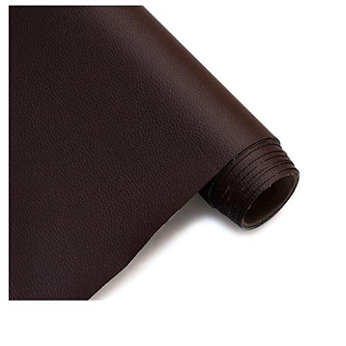 Faux similicuir en tissu au mètre vinyle étanche chocolat largeur 140 cm