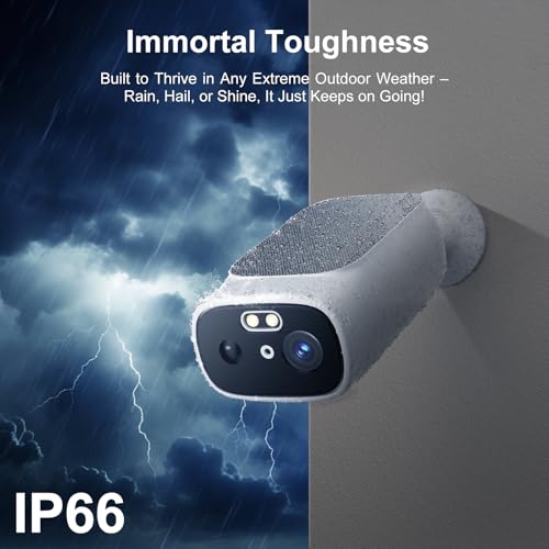 Image of 2K Solar Security Cameras Wireless Outdoor(4 Cams) | 2.4 /5Ghz WiFi, AI Motion Detection, Color Night Vision, SD Card /Cloud Storage, Waterproof, Work with Alexa /Google Home