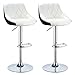 WOLTU BH30ws-2 Sgabelli da Bar Sedia Cucina con Schienale Poggiapiedi Similpelle Cromato Altezza Regolabile Girevole Moderni Classici Colorato Bianco+Nero Coppia Set 2