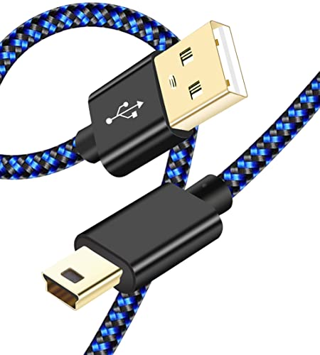Black Friday 🔥 Mini USB Cable Braided 6FT Type A Male to Mini B Cable Data Charging Cord for GoPro Hero 3+,Sony PS3 Controller Cord,MP3 Players,Garmin GPS,Dash Cam,PDA,Canon PowerShot Rebel ELPH Camera Charger