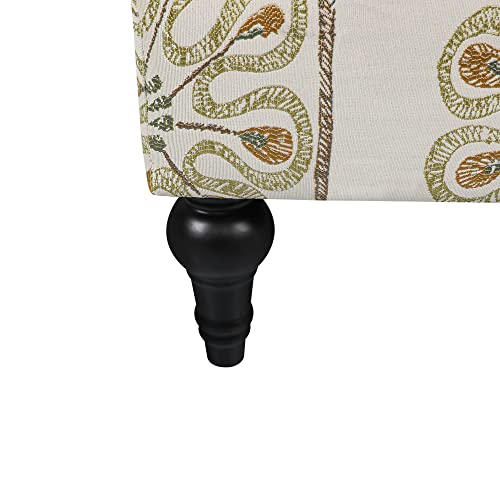 QHITTY Mid Century Upholstered Accent Armchair with Wood Legs and Thick Cushion, Modern Accent Chair High Back Rest and Armrest, Leisure Single Sofa Chair for Bedroom/Home Office (Sun Flower) - Image 5