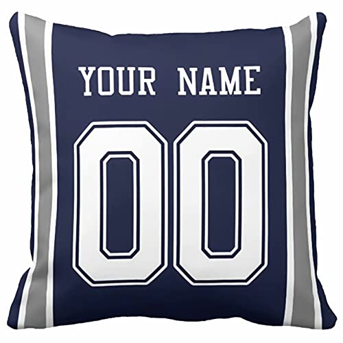 Image of ANTKING Throw Pillow 2 Pack with Custom Name and Number Personalized Gift for Men Women Boys